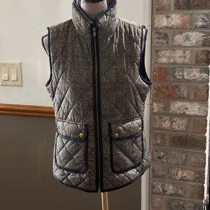 Willi Smith Brown and Black Quilted Vest